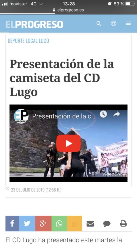 El Progreso se hace eco de la presentación de la camiseta