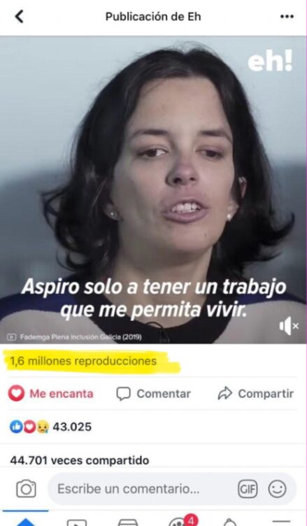 1,6 millones de reproducciones y 44.701 veces compartido en la página de Eh!