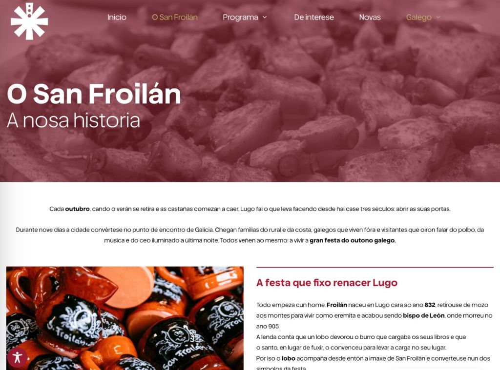 Sección «O San Froilán, a nosa historia» de sanfroilan.info